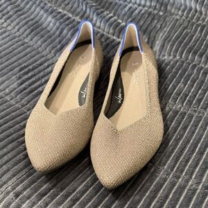 Rothy’s The Point II Women's Flats in Diamond Shimmer Silver 9